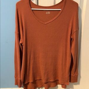 Ribbed V-neck Sweater